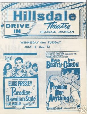 Hillsdale Drive-In Theatre - Ad